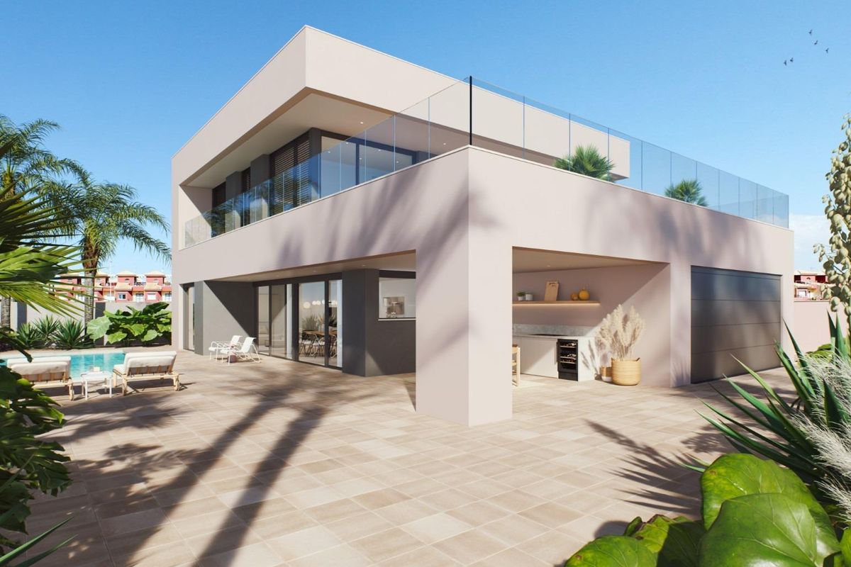 Moderne 5-slaapkamer villa met een privézwembad en terras in Pilar de La Horadada, Costa Blanca Zuid.