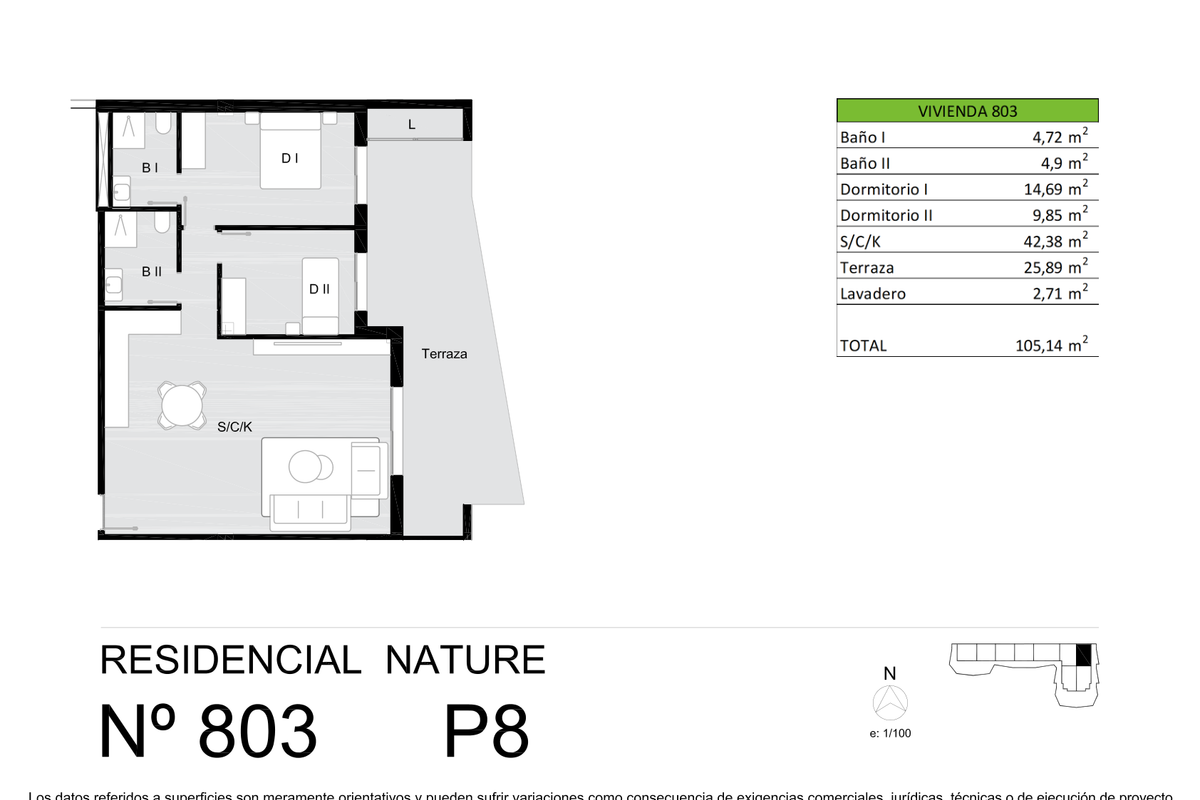 Nature Resort 803 – Nature Resort: appartement op de bovenste verdieping met 2 slaapkamers