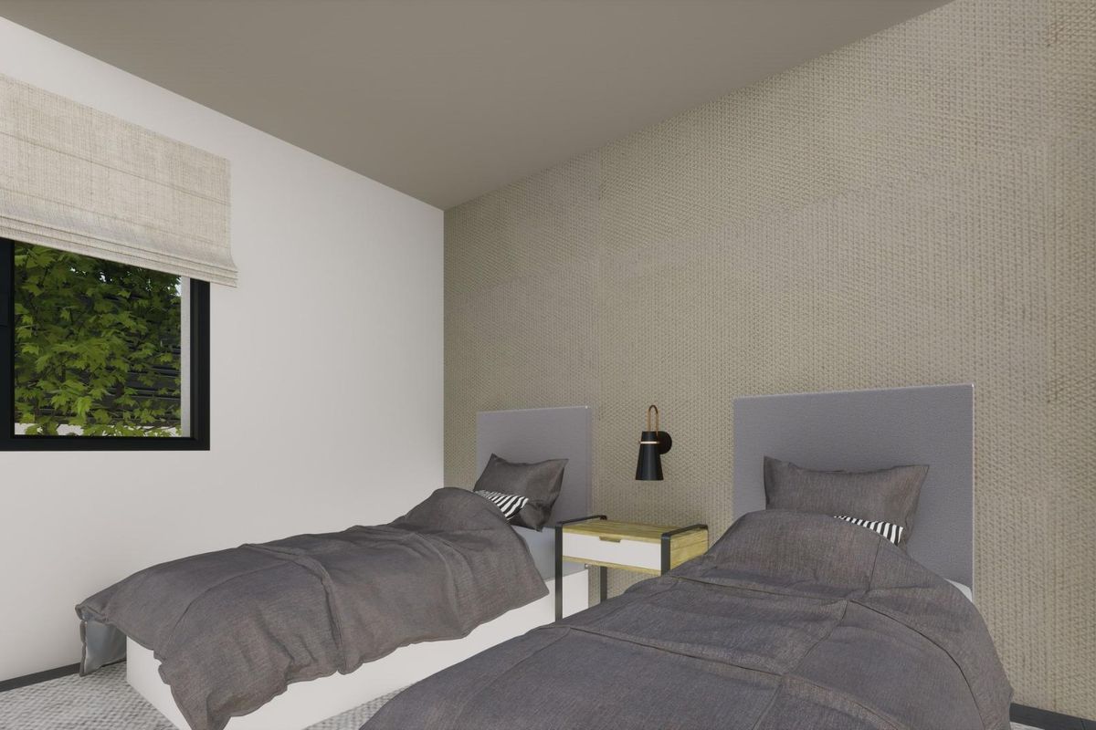 Welcoming twin bedroom in a Pinoso 3-bed villa, featuring simple decor and a soothing atmosphere.