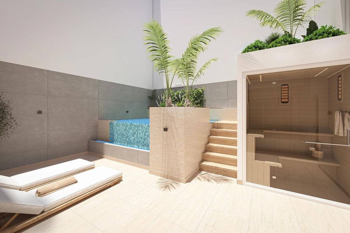 Living area of studio in Torrevieja