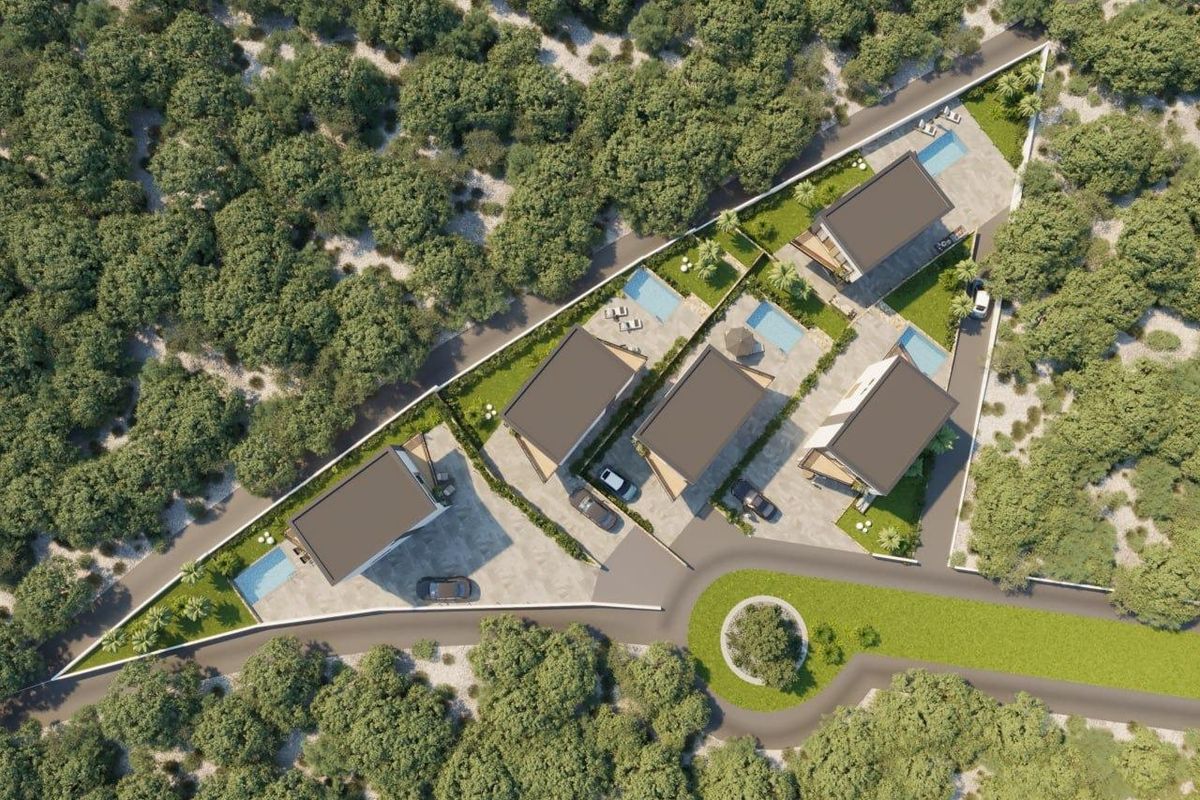 Schlafzimmer der Villa mit Blick auf die Terrasse