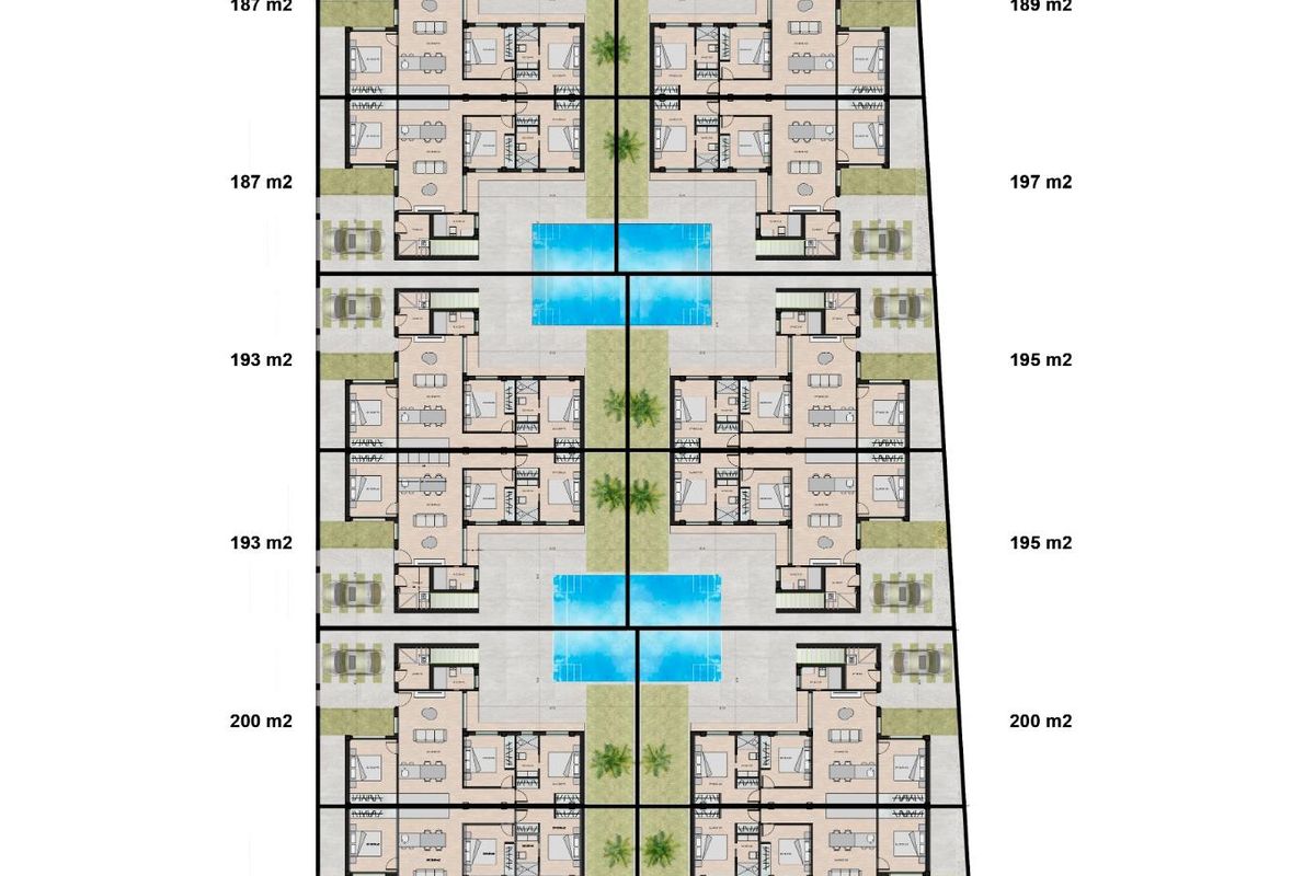 Een andere indeling voor opties van herenhuizen in Torre Pacheco, Costa Calida, Spanje.