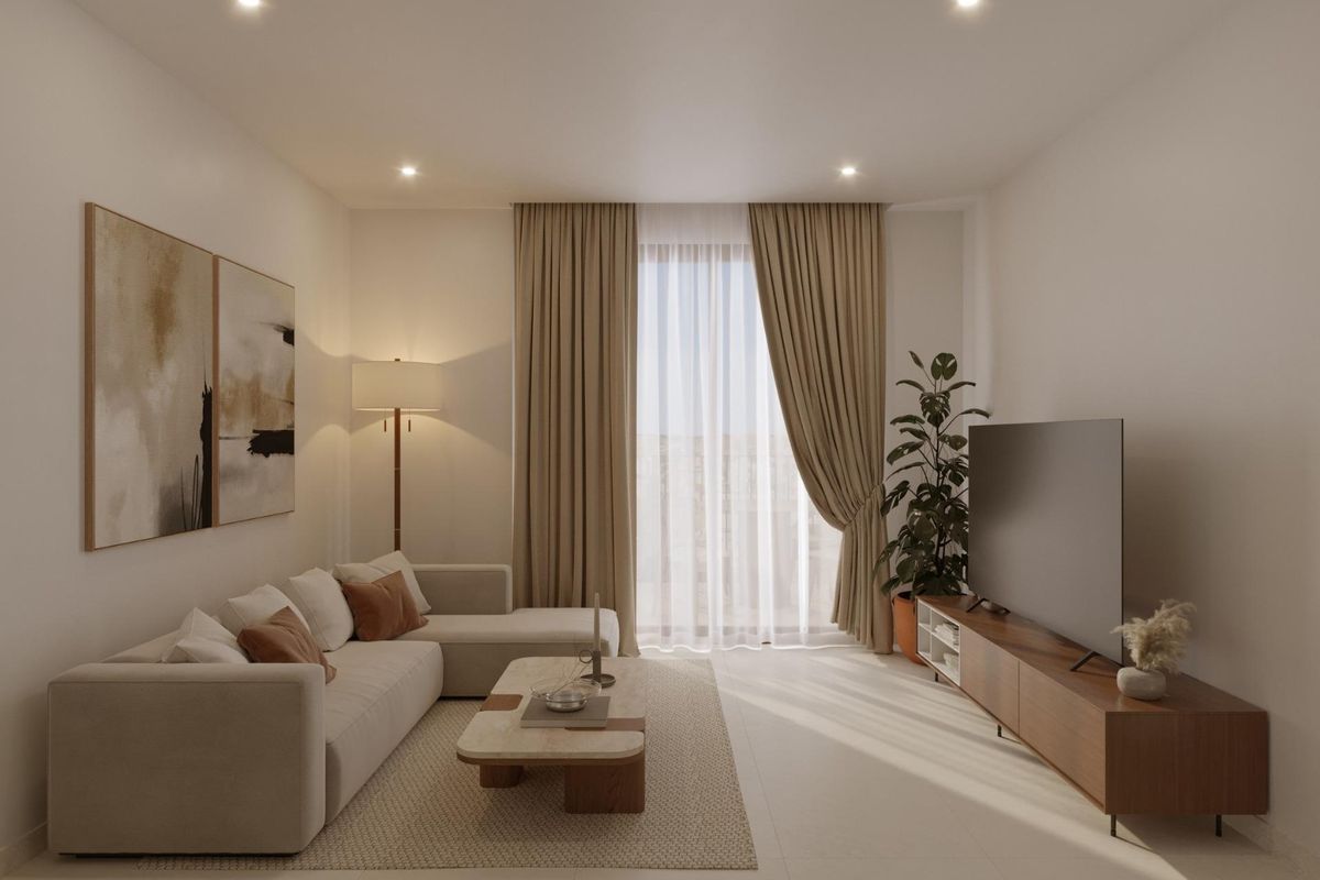 Woonkamer van penthouse in Santa Pola