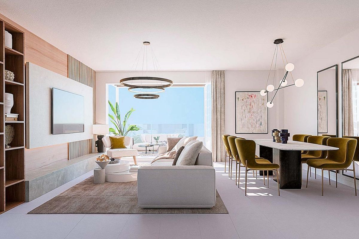 Bright living room in Benalmádena apartment