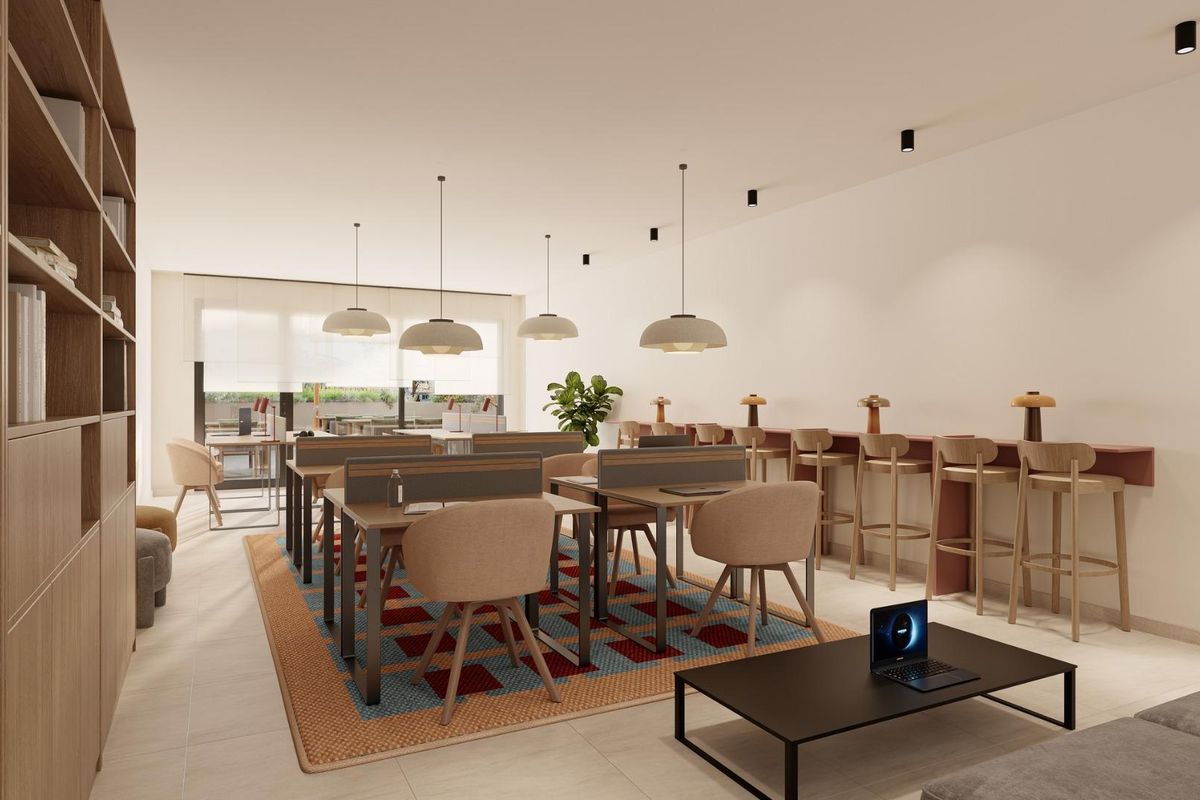 Moderne eetruimte met een gezellige sfeer in het appartementencomplex gelegen in Mijas, Costa del Sol.