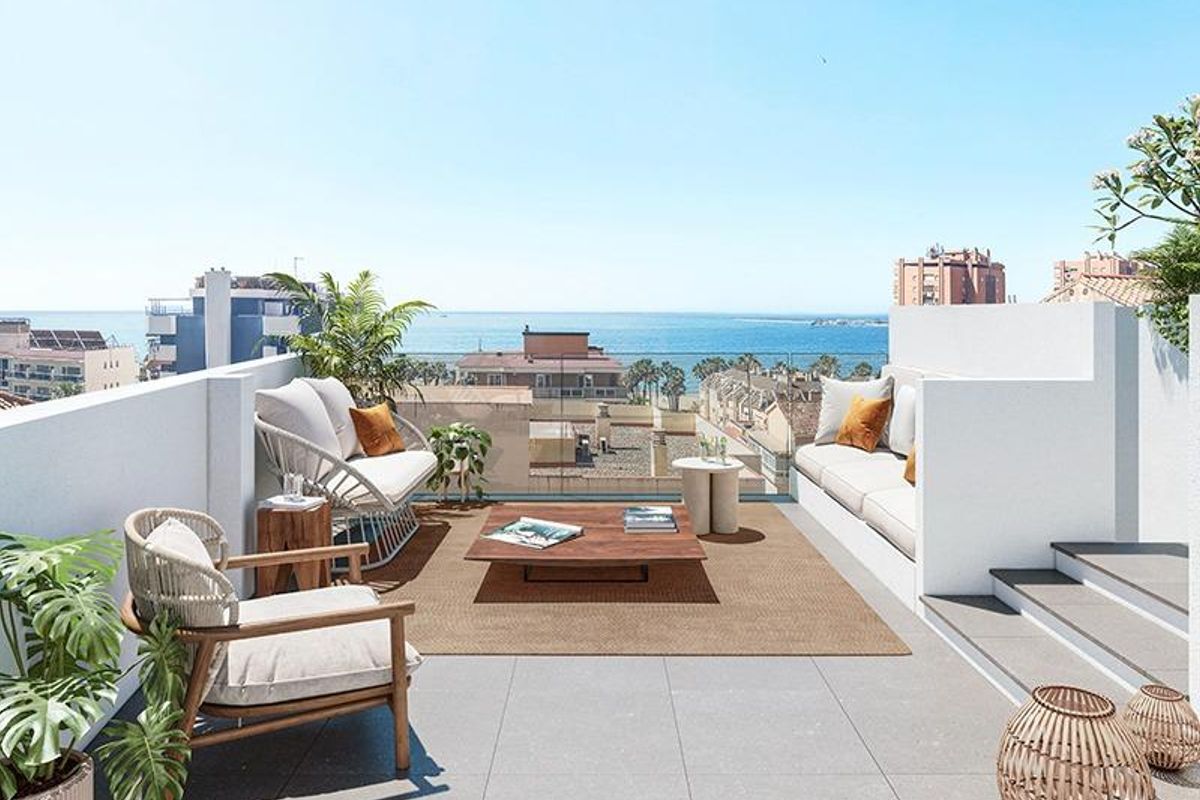 Stadthaus in Málaga mit Meerblick