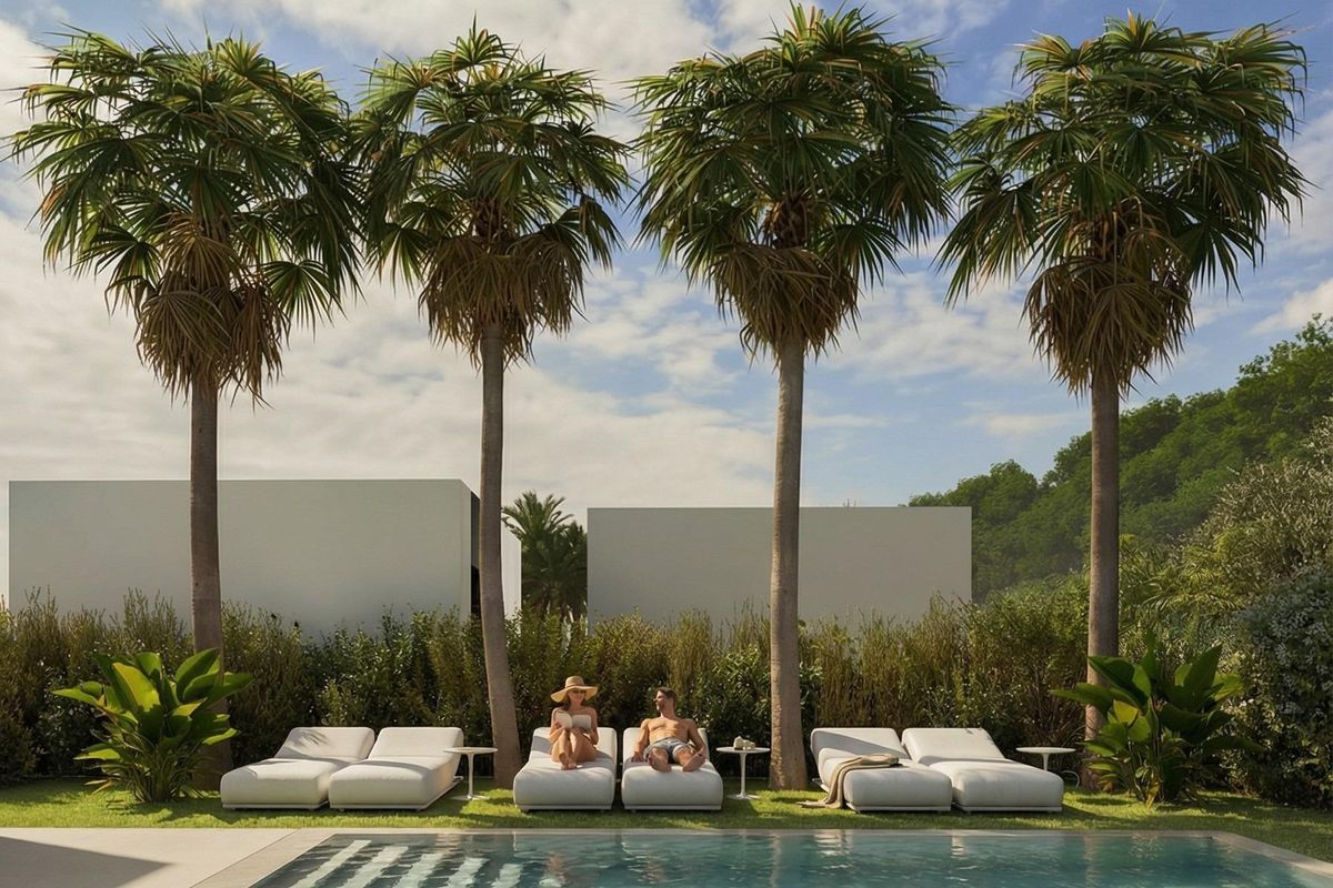 Bedroom interior of Alfas del Pi bungalow