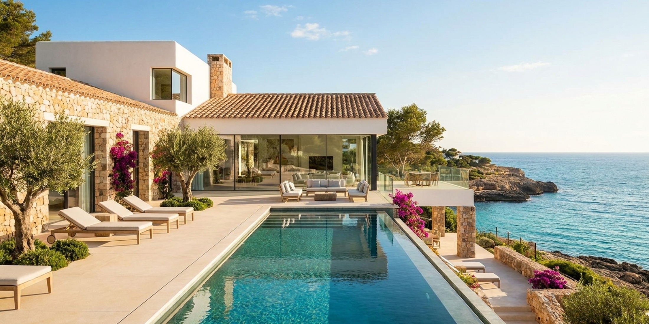 Luxurious modern villa overlooking the Mediterranean Sea in Spain