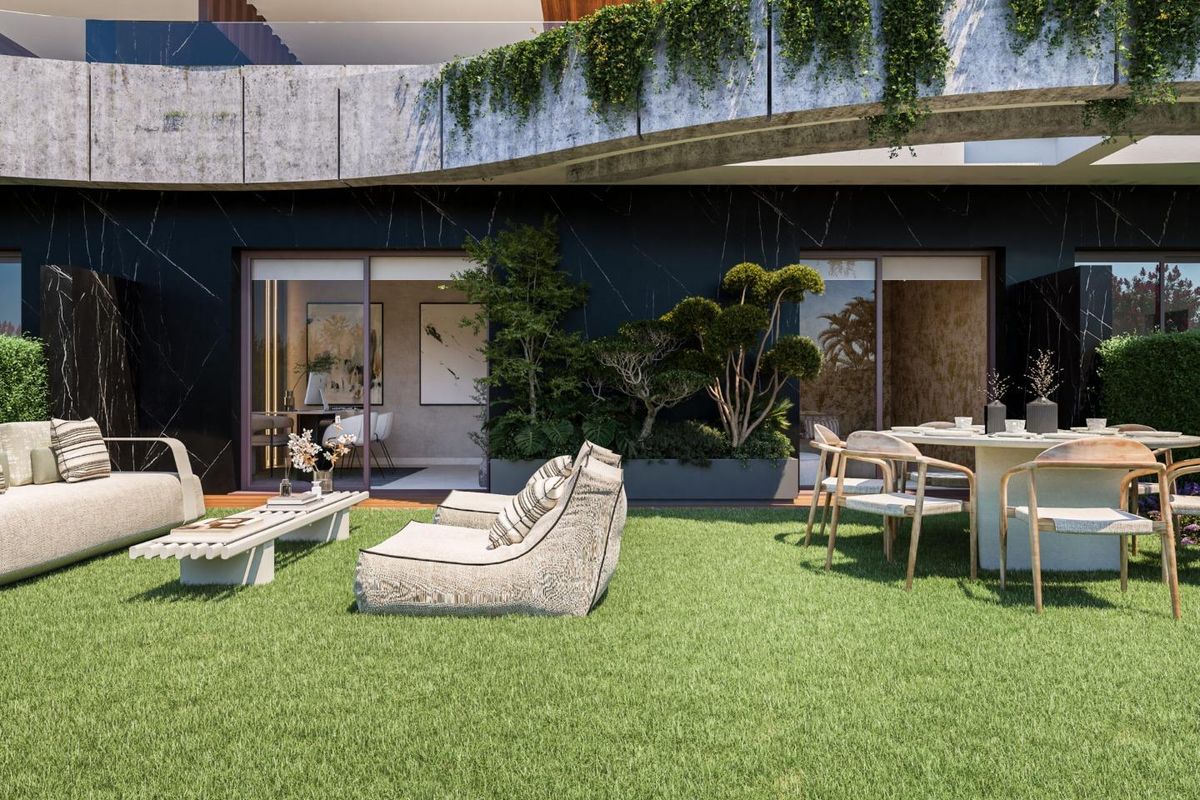Landscaped gardens in Elviria Hills development