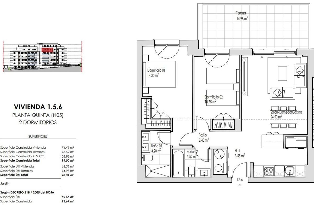 Moderne nieuwe appartementen met voorzieningen op het dak in Las Mesas Estepona