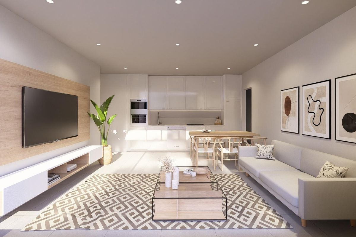 Slaapkamer met uitzicht in penthouse Jávea