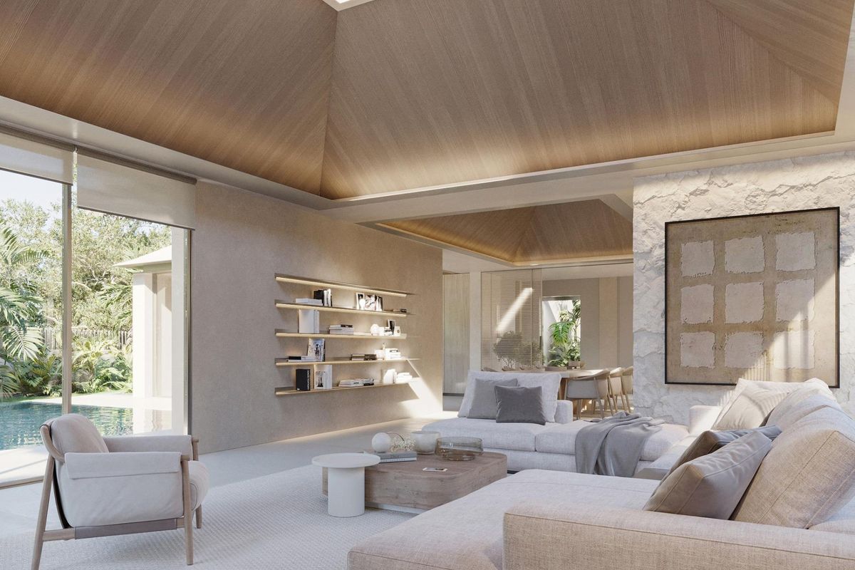 Ruime woonkamer in de villa in Marbella, met een hedendaags design en natuurlijk licht.