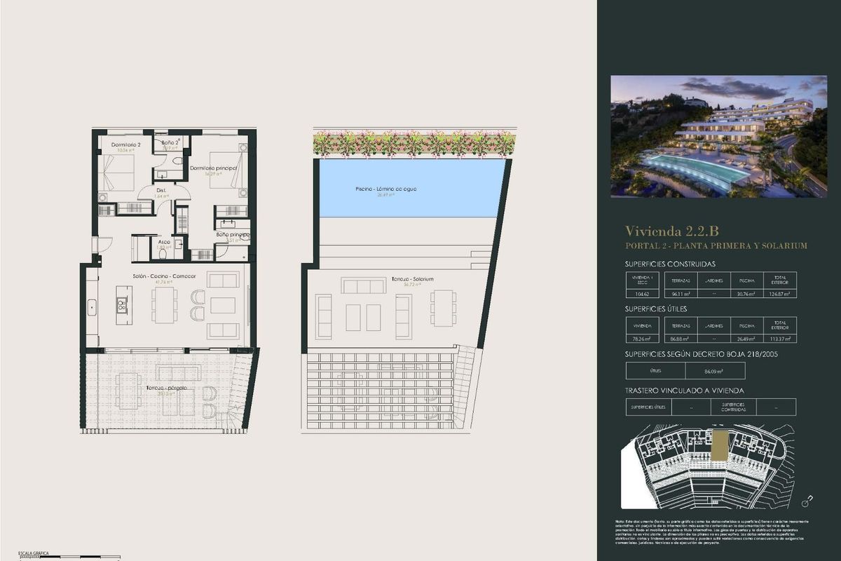 View of Benahavís from penthouse terrace