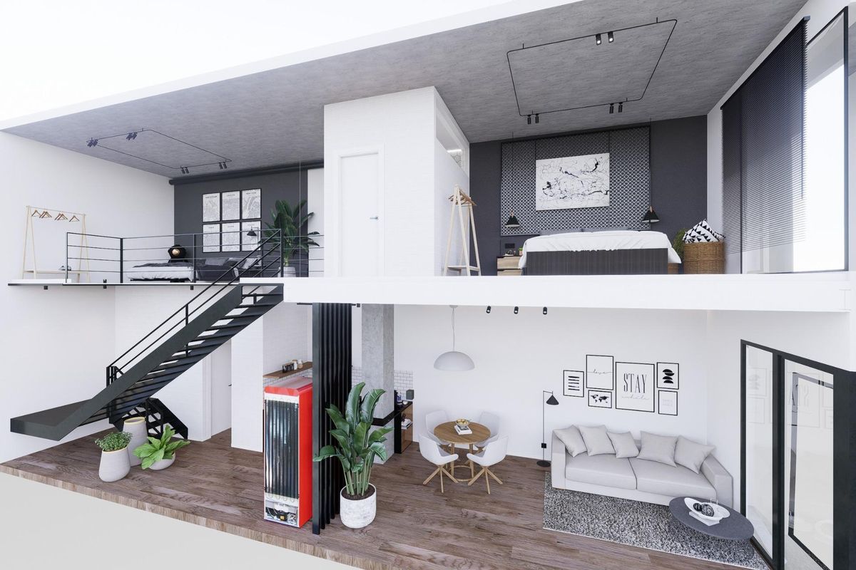 Stijlvol overzicht van een 1-slaapkamer appartement ontwerp, met focus op esthetiek in Alicante, Spanje.