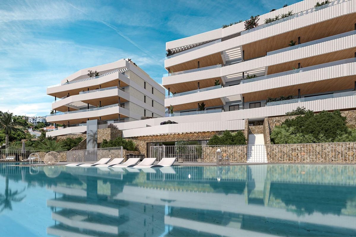Spacious living room in Mijas apartment