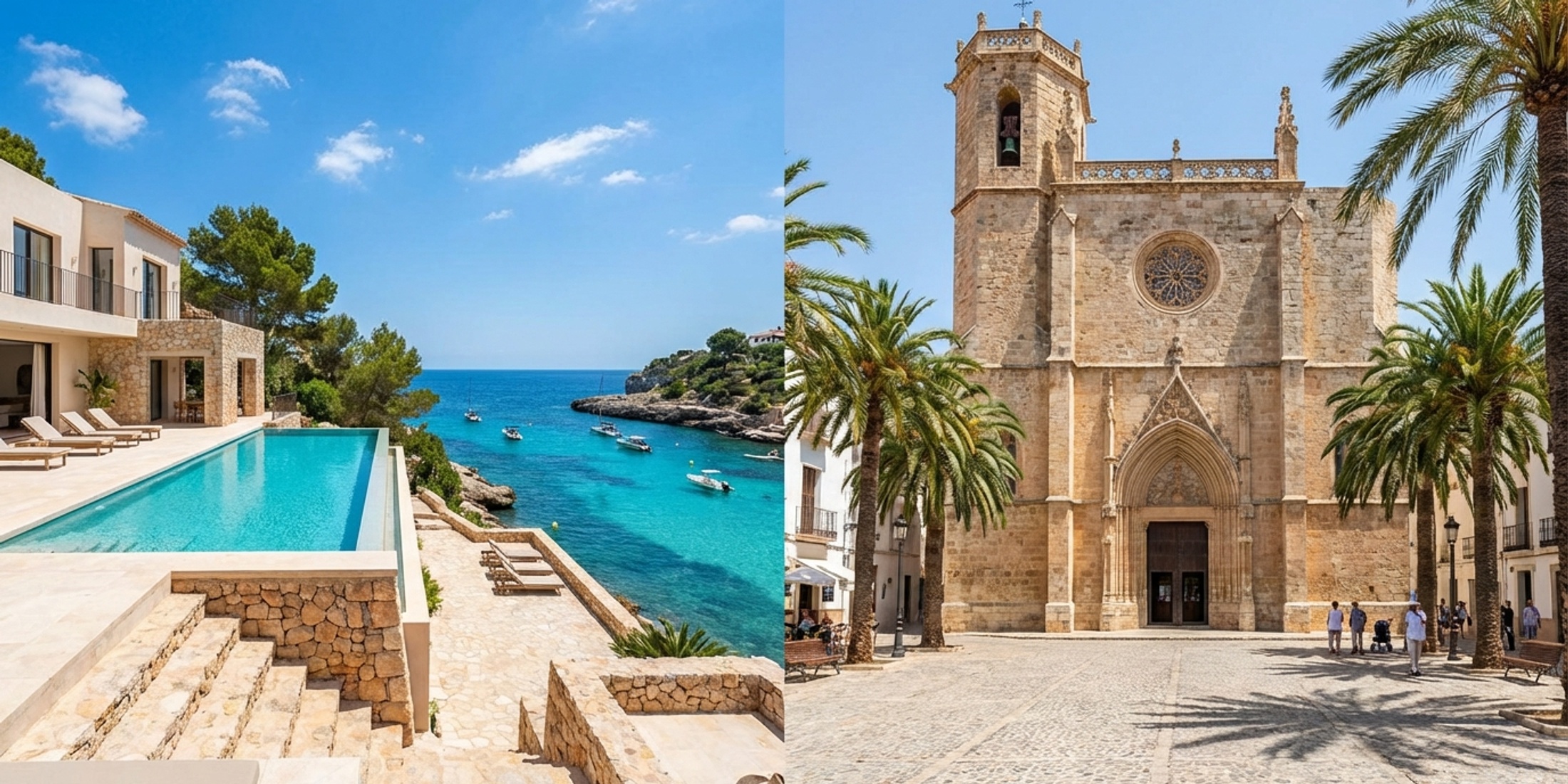 Gedeeld uitzicht op Benissa: Cala Baladrar vs de historische Kerk van Puríssima Xiqueta