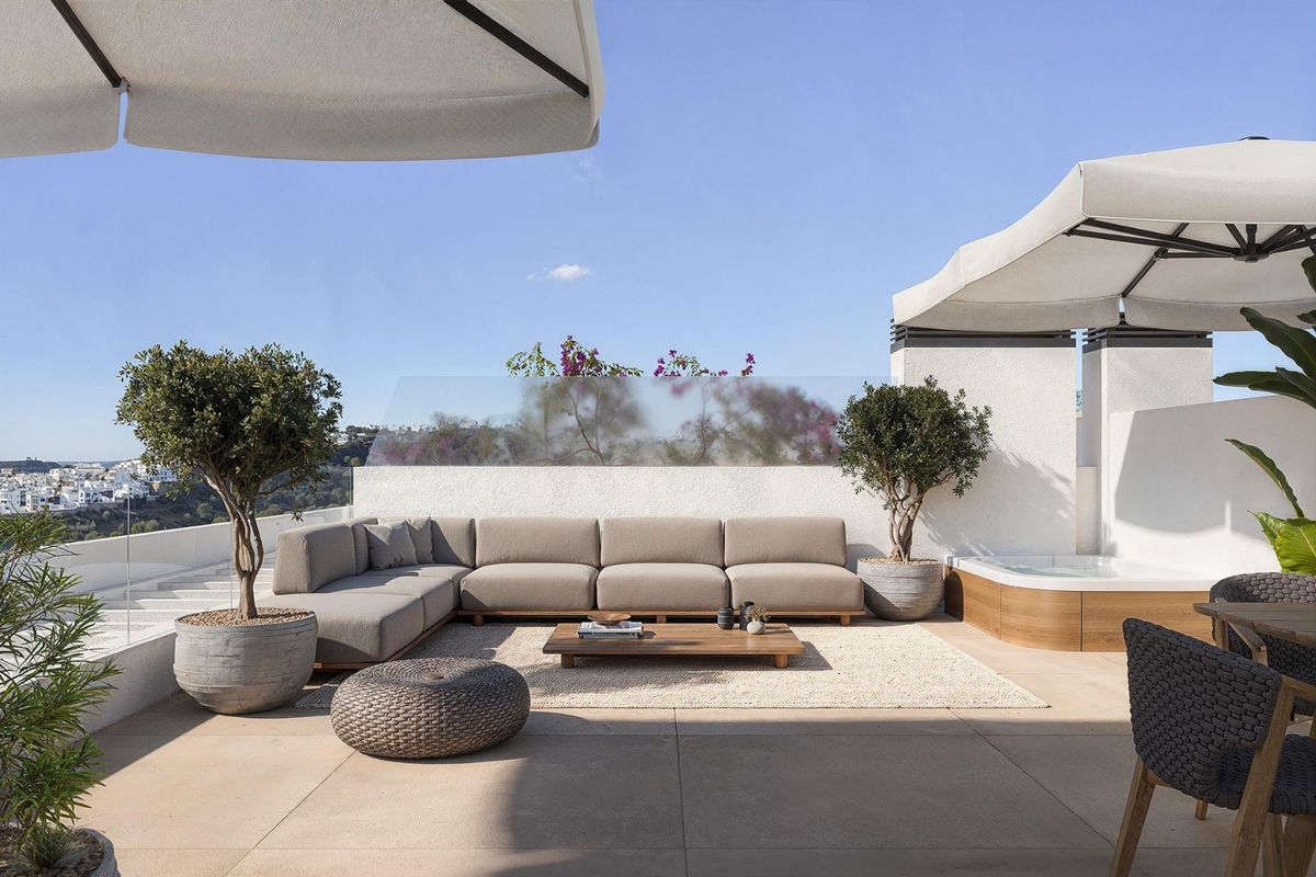 Wohnzimmer mit Meerblick in Finestrat