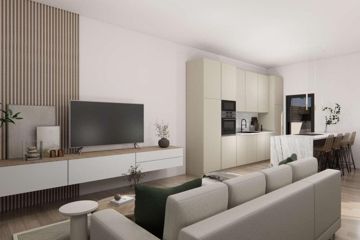 Chique woonkamer met tv-ruimte en keuken in een 3-slaapkamer villa gelegen in het zonnige Rojales.