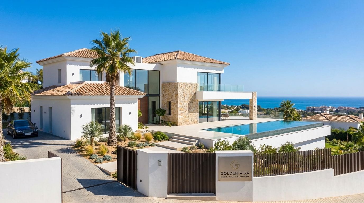Modern luxury villa in Spain symbolizing Golden Visa real estate investment