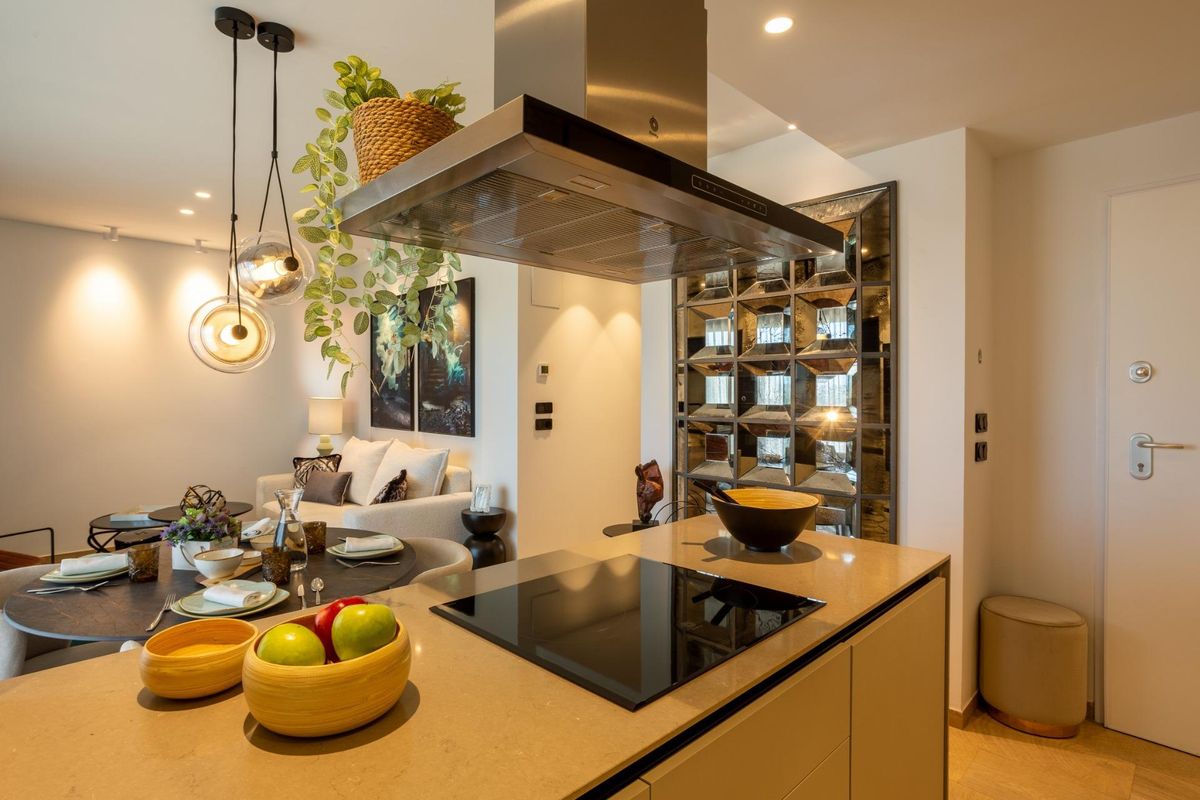 Chique keuken met eetruimte in een appartement met 2 slaapkamers gelegen in Algorfa, Costa Blanca Zuid.