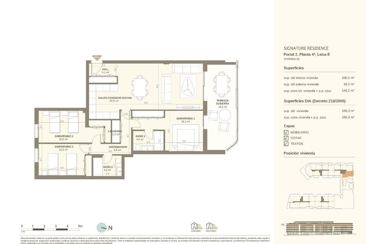 Modern bathroom San Pedro apartment