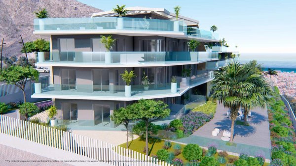Penthouse exterior with sea views in Benalmadena