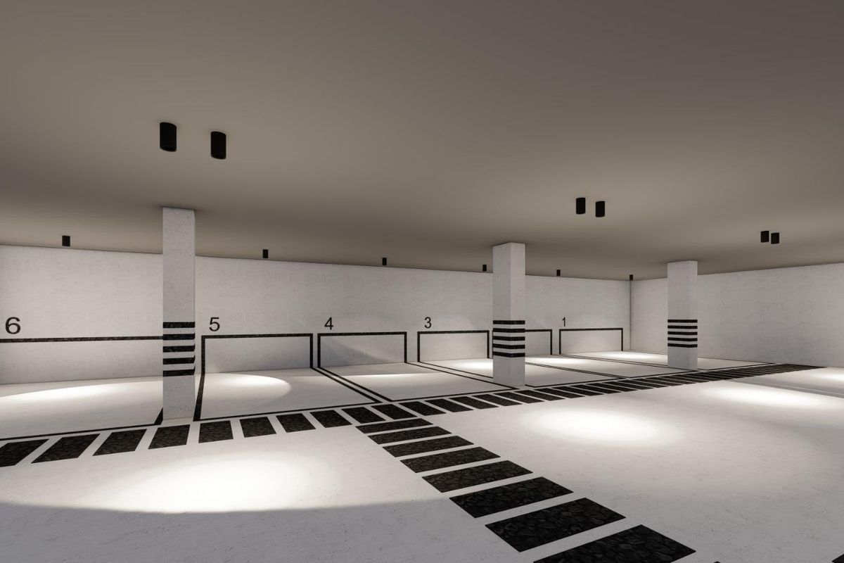 Ondergrondse parkeerplaats beschikbaar voor het 3-slaapkamer appartement in Guardamar del Segura, goed verlicht en ruim.