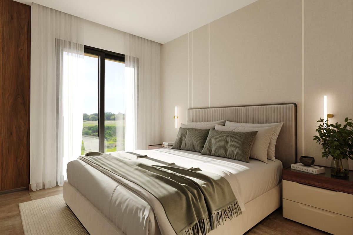 Slaapkamer met terras in villa in Desert Springs Resort