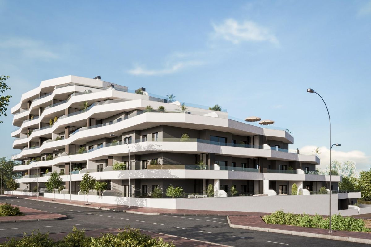 Modern appartementencomplex met terrassen in San Miguel de Salinas, met 3-slaapkamer grond appartementen.