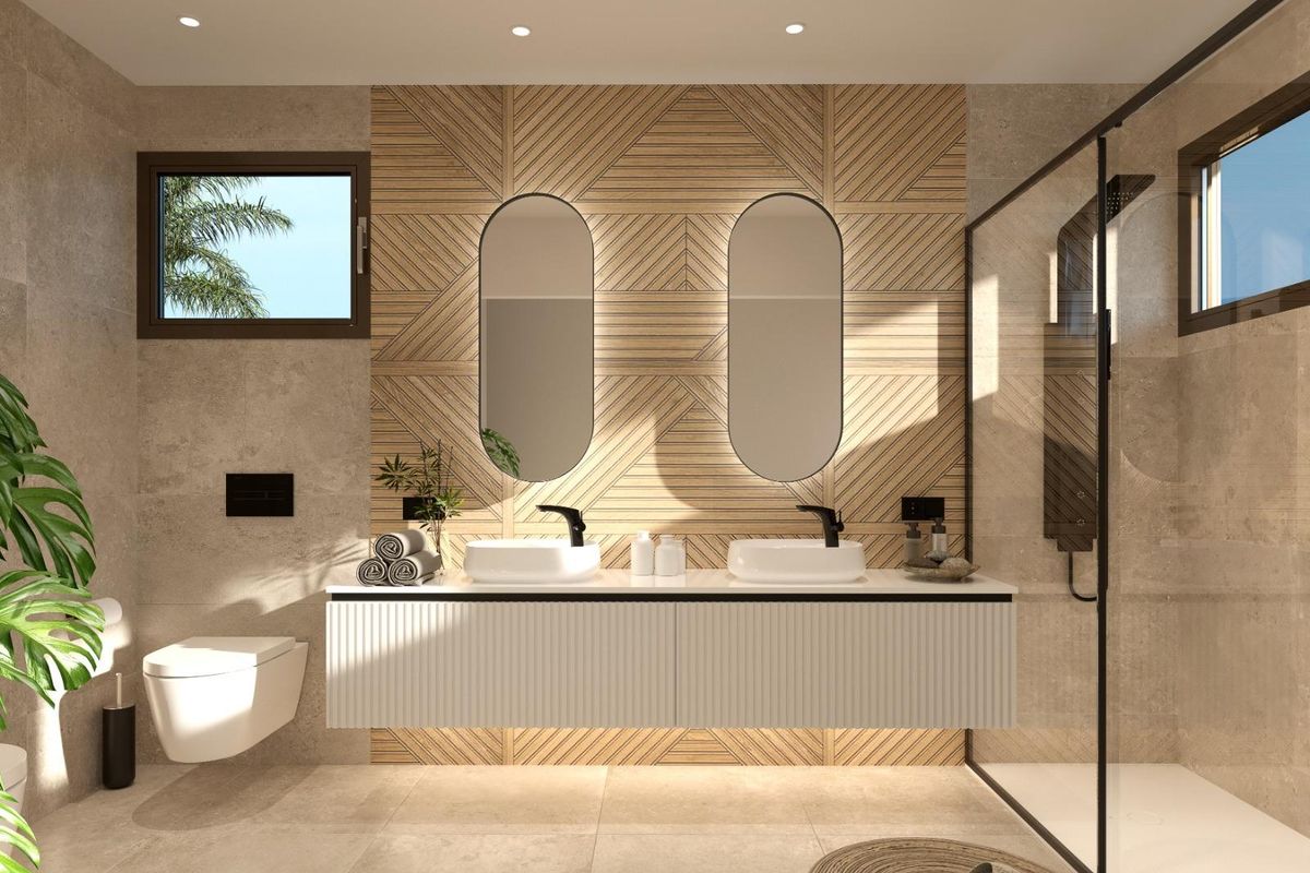 Villa entree met automatische poort