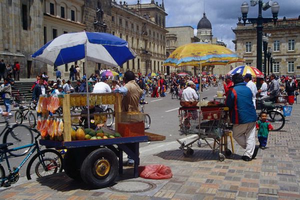 Street food in Plaza de Bolivar, La Candelaria