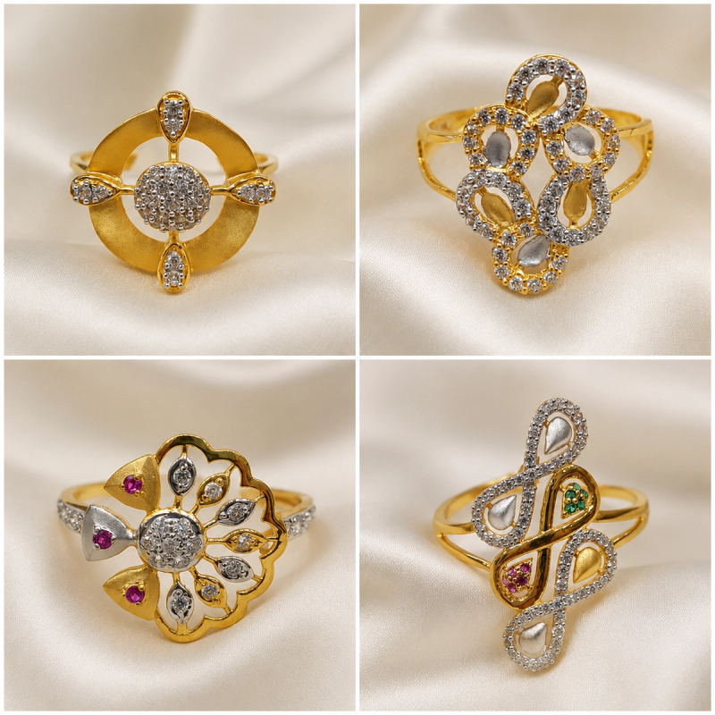 Contemporary Diamond-Studded Rings