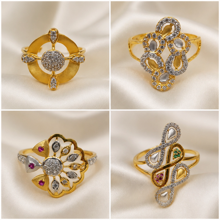 Contemporary Diamond-Studded Rings
