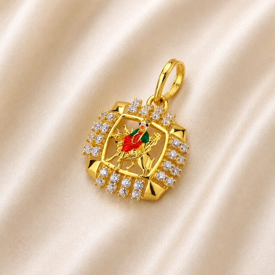 gold-finish religious pendant