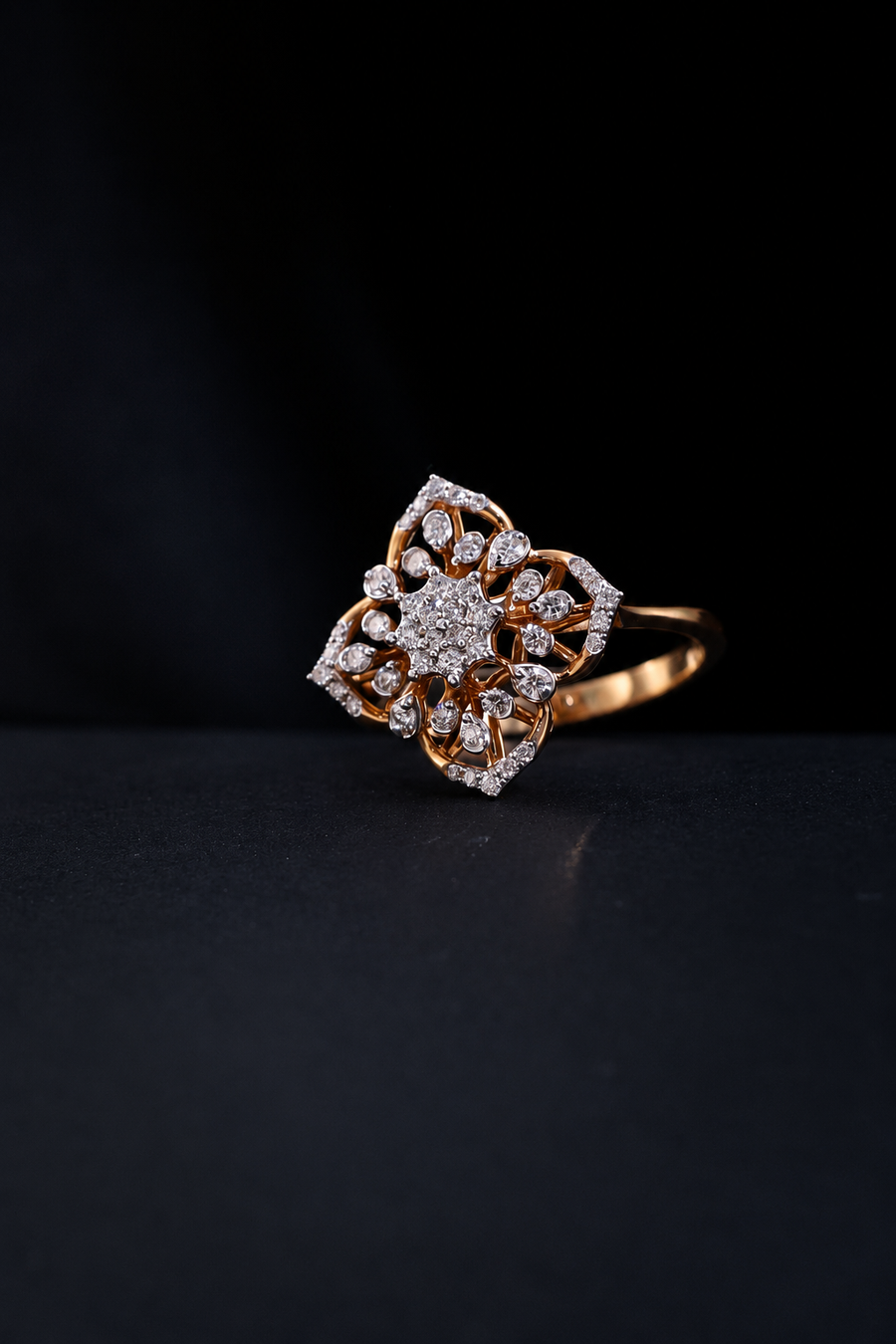 Floral-Inspired Rose Gold Ring