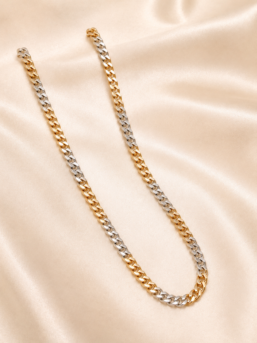 Dual-Tone Classic Curb Gold Chain