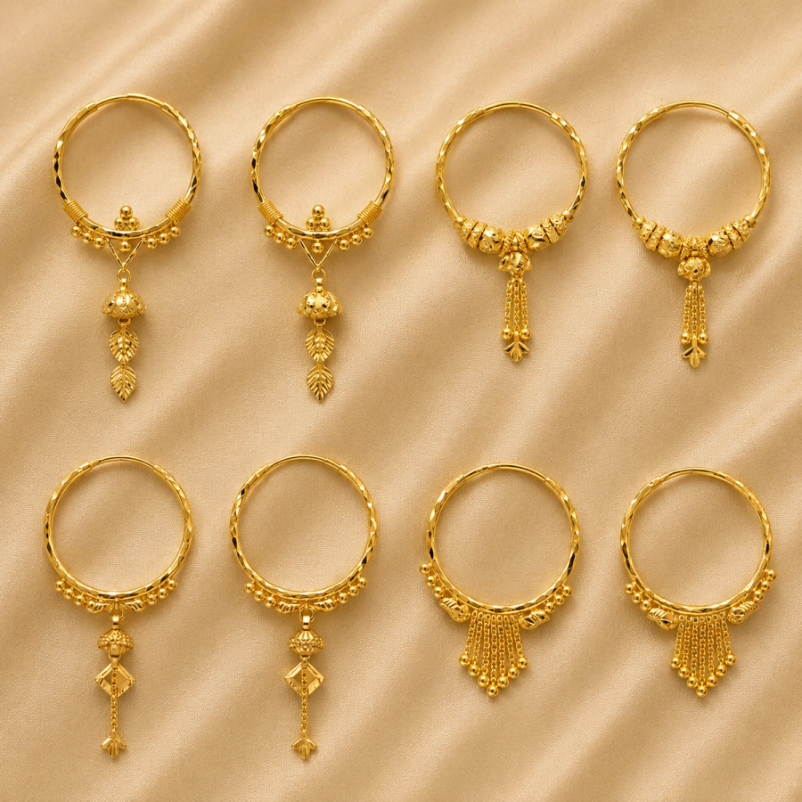 traditional gold Bali earrings