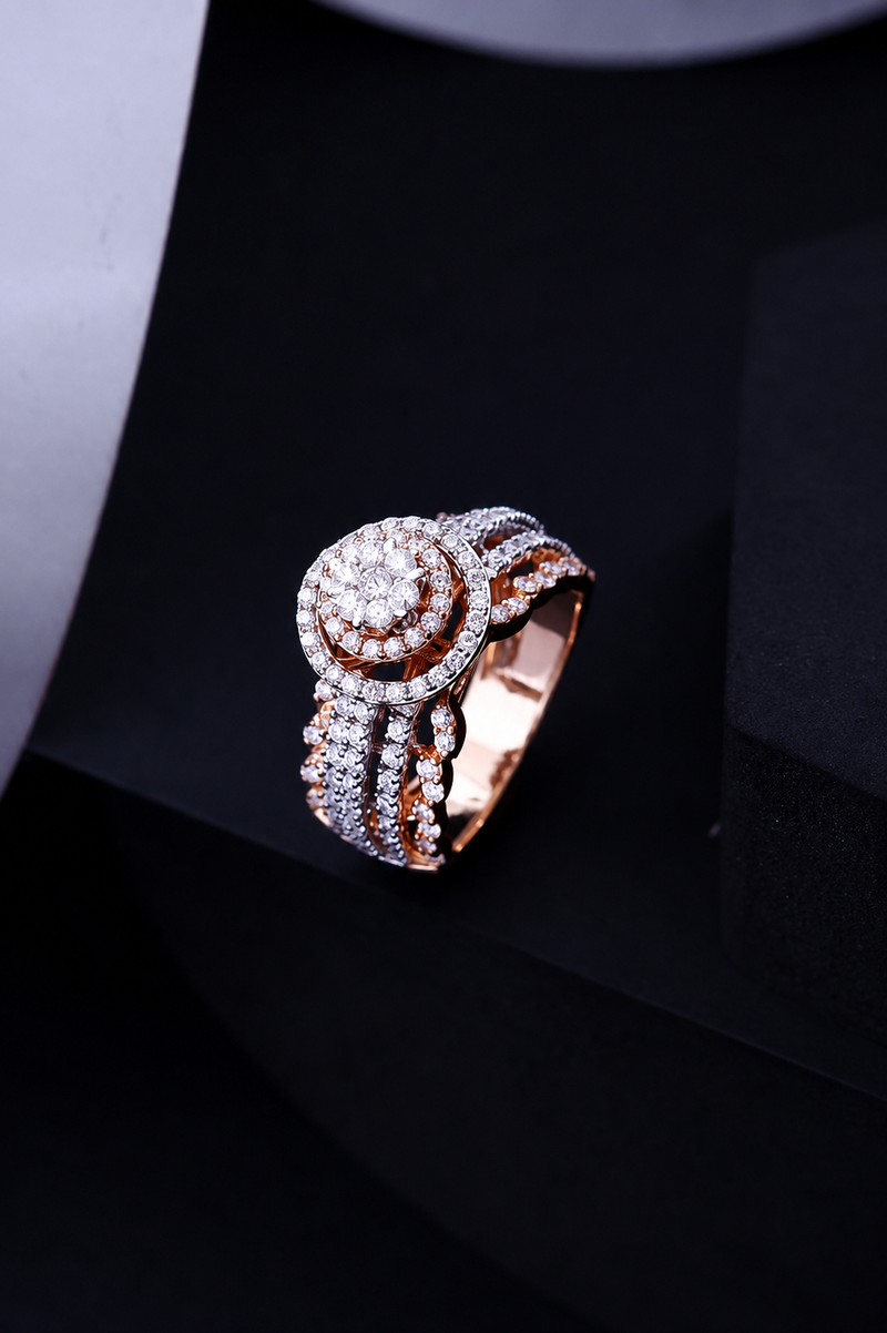 Brilliant Round White Diamonds Ring