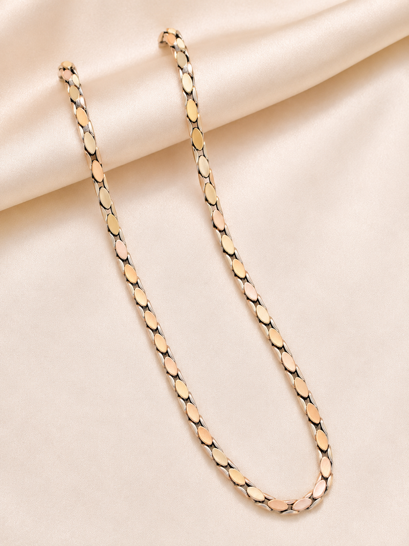 Oval Link Dual-Tone Gold Chain