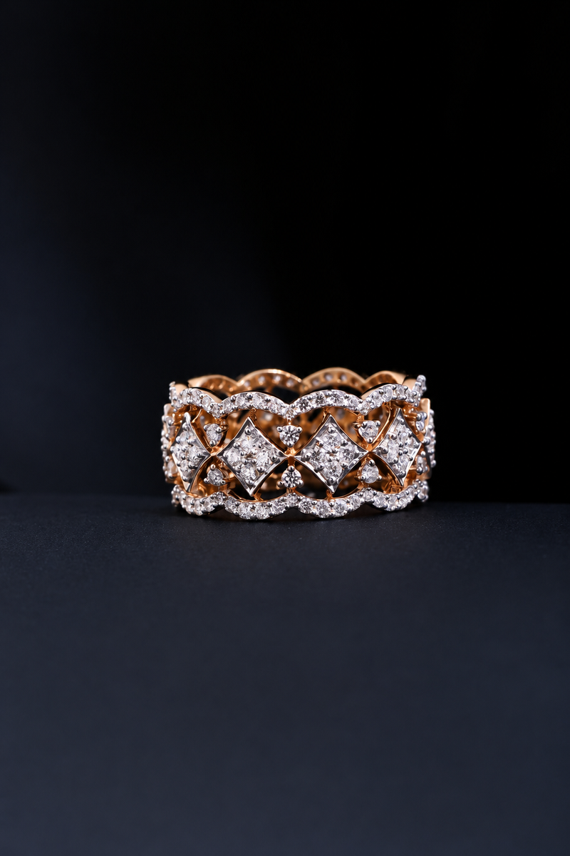 Luxury Wide-Band Diamond Ring