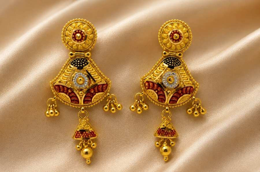 Handcrafted Traditional Gold Earrings