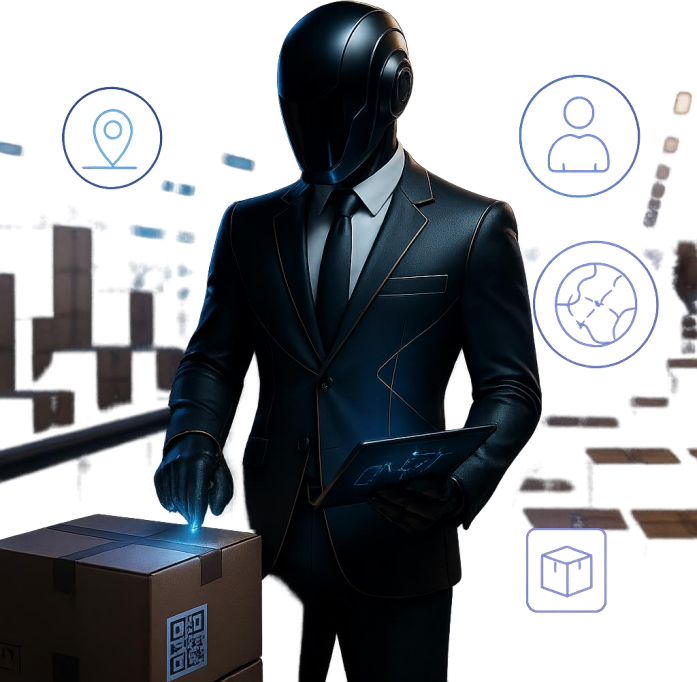 Shipay character with logistics coordination graphics