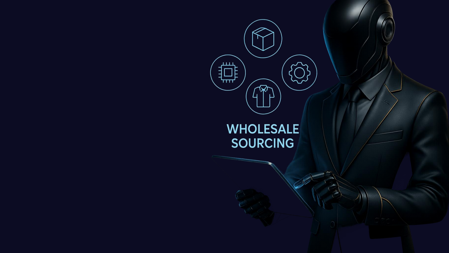 Shipay character with sourcing and product coordination icons
