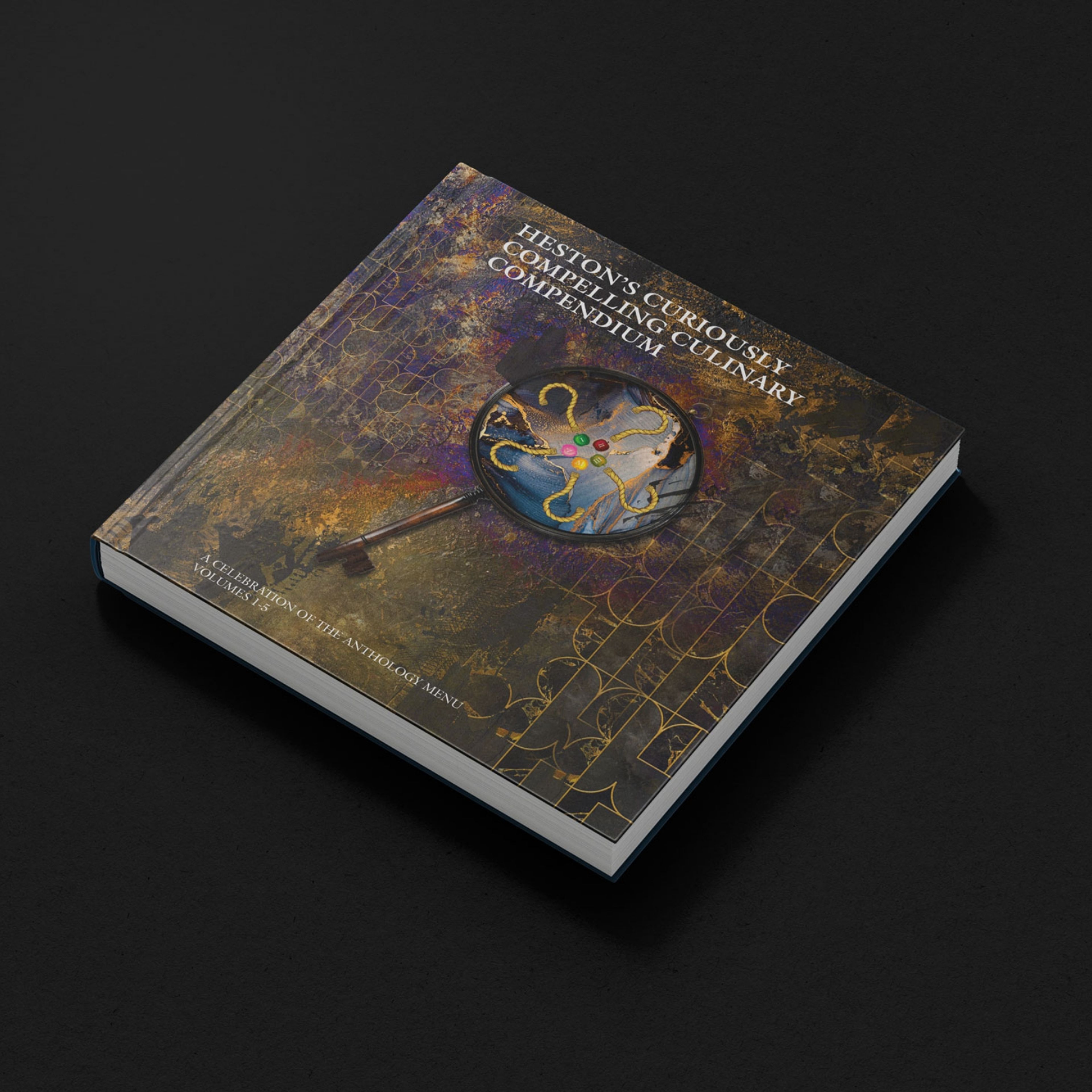 Heston's Curiously Compelling Culinary Compendium book cover design for The Fat Duck