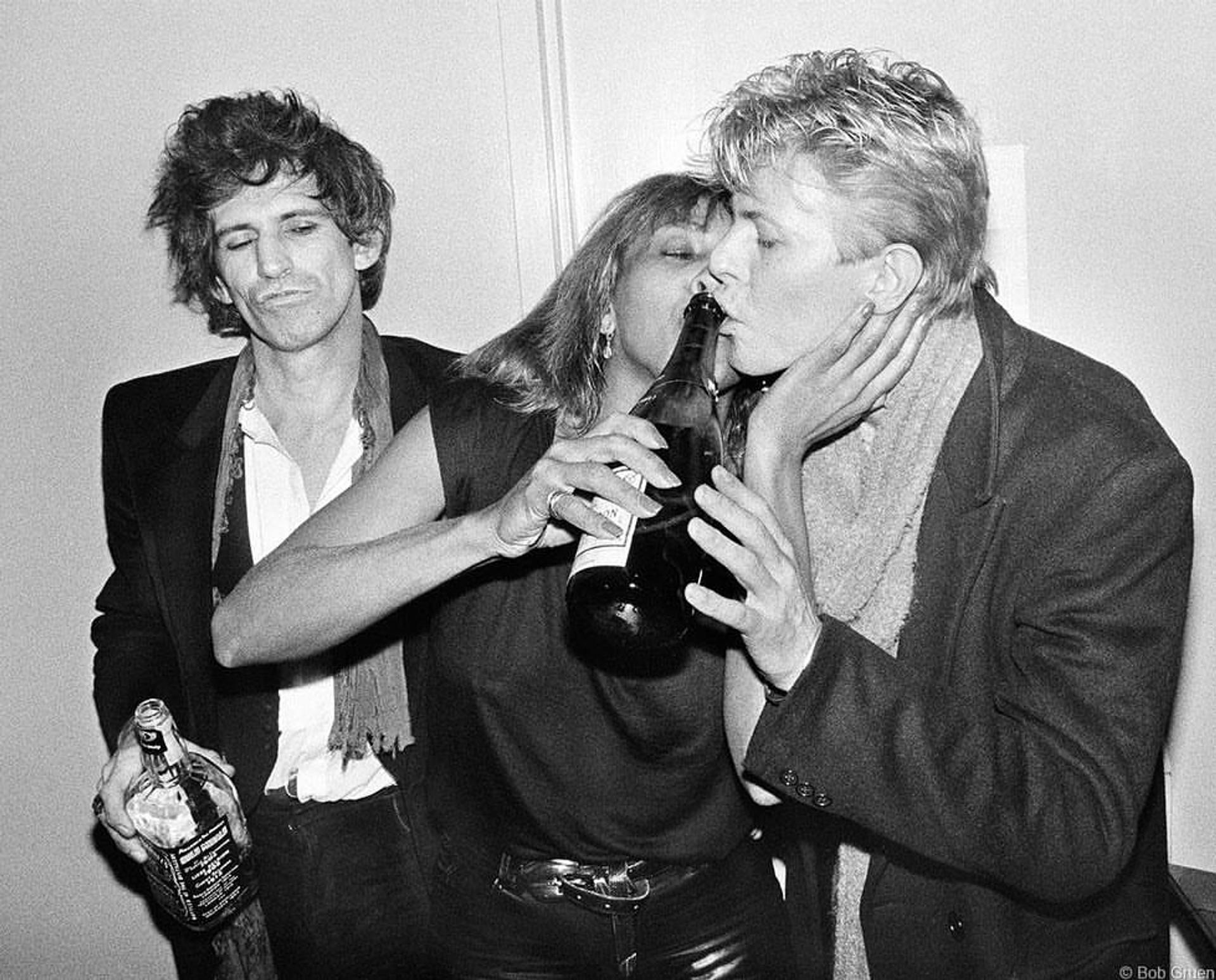 Bob Gruen, Keith Richards, Tina Turner and David Bowie, The Ritz, New York City, 1983