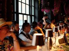 Judges scoring cocktails at the Mai Tai competition at Wusong Road