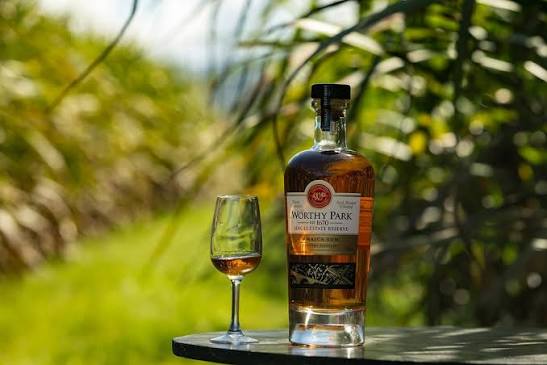 Worthy Park bottle and glass