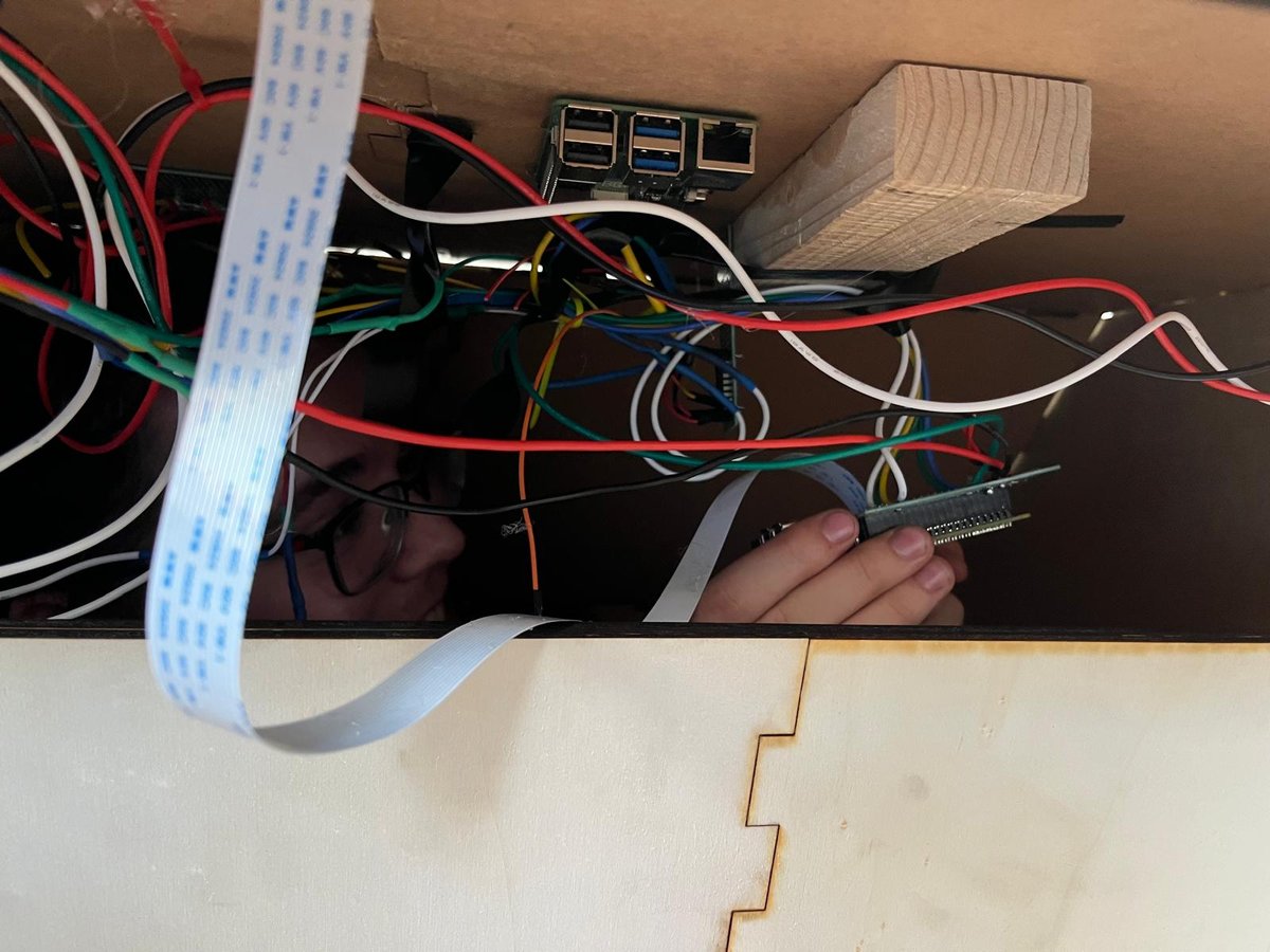 Me working on the electronics from the inside... 