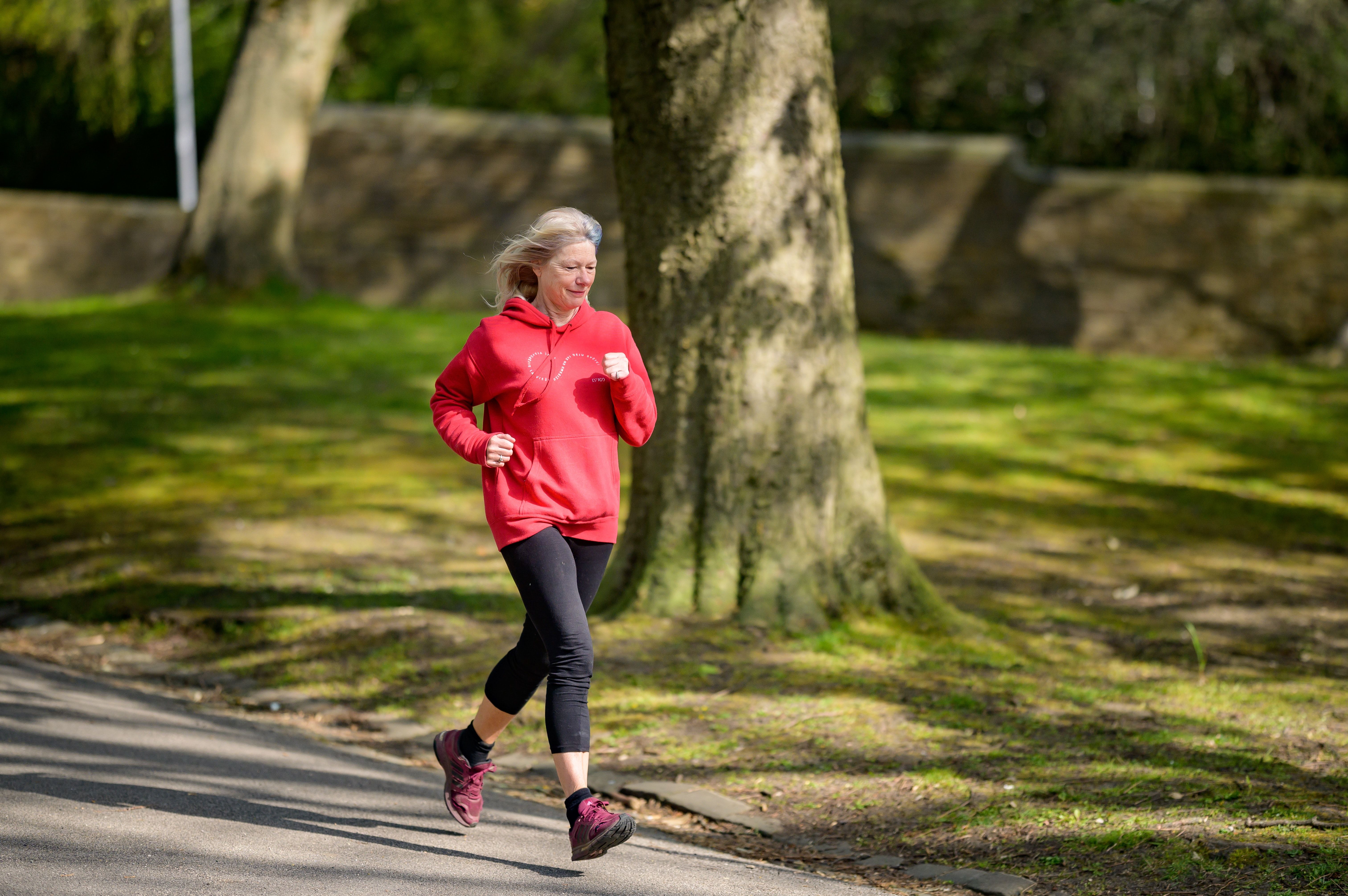 A woman running in the park