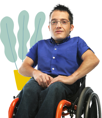 A men in a wheelchair